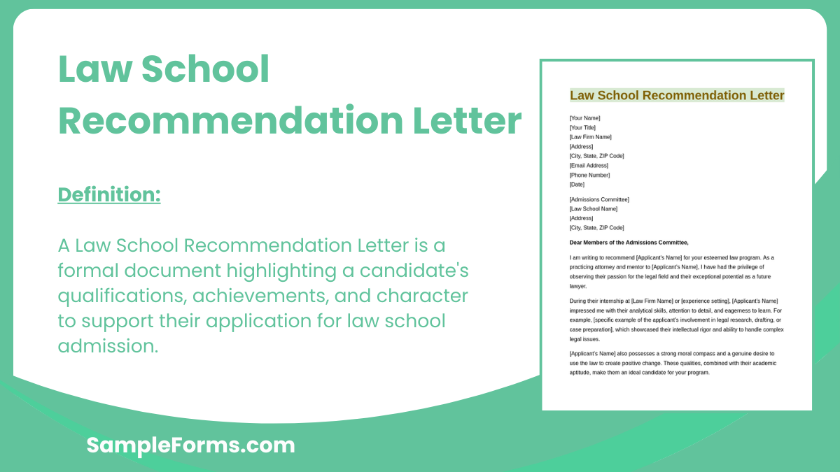 law school recommendation letter