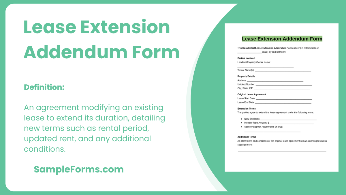 lease extension addendum form