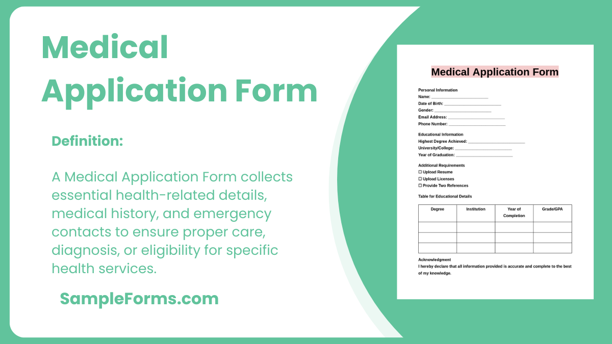 medical application form