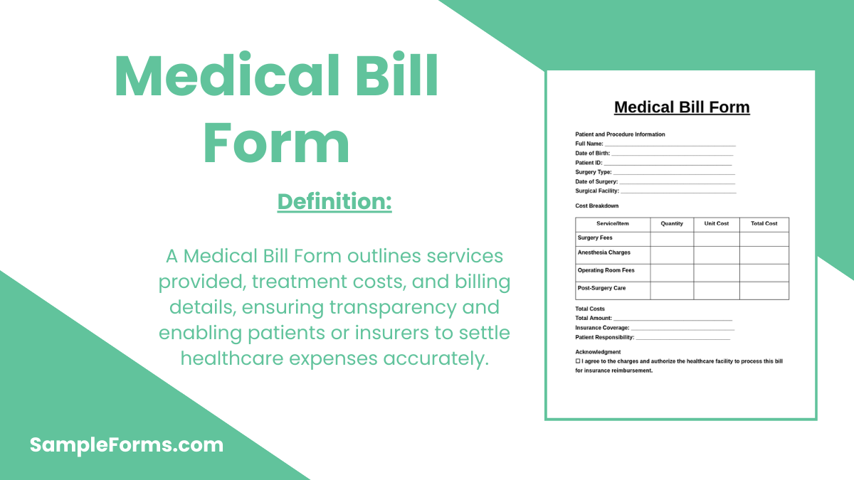 medical bill form