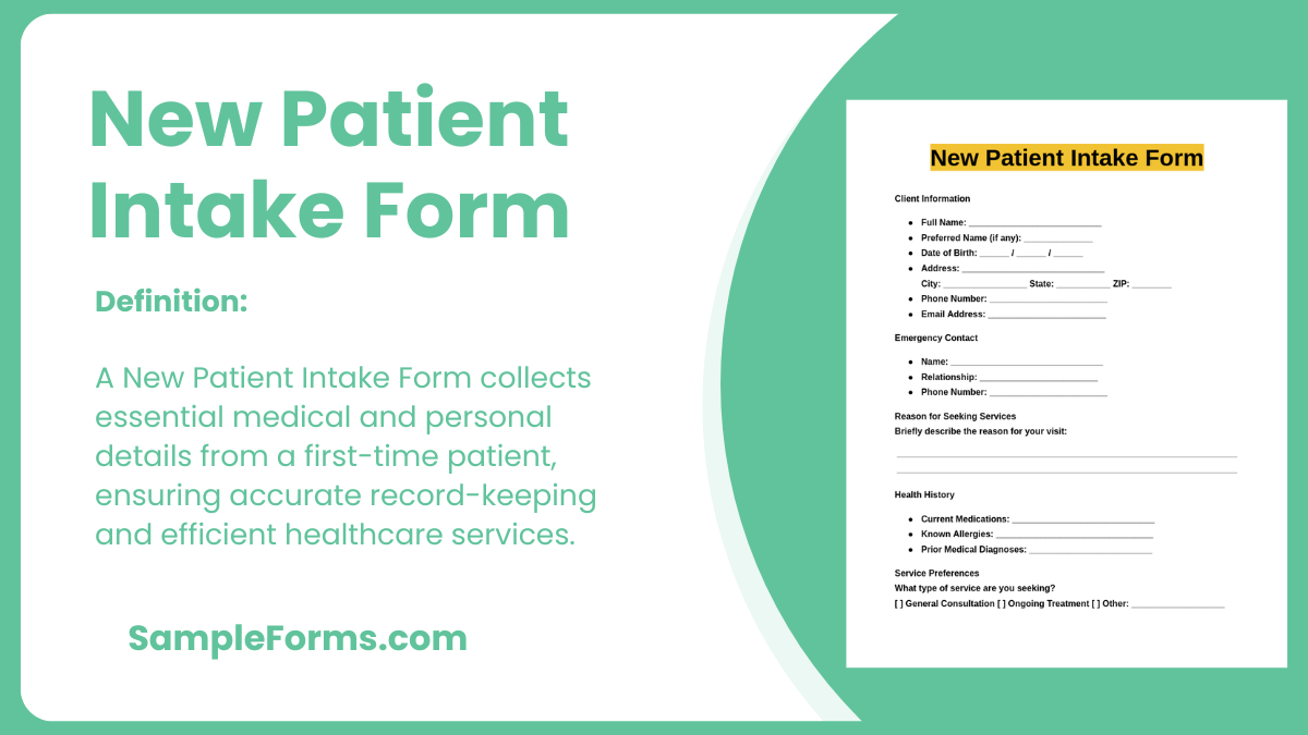 new patient intake form