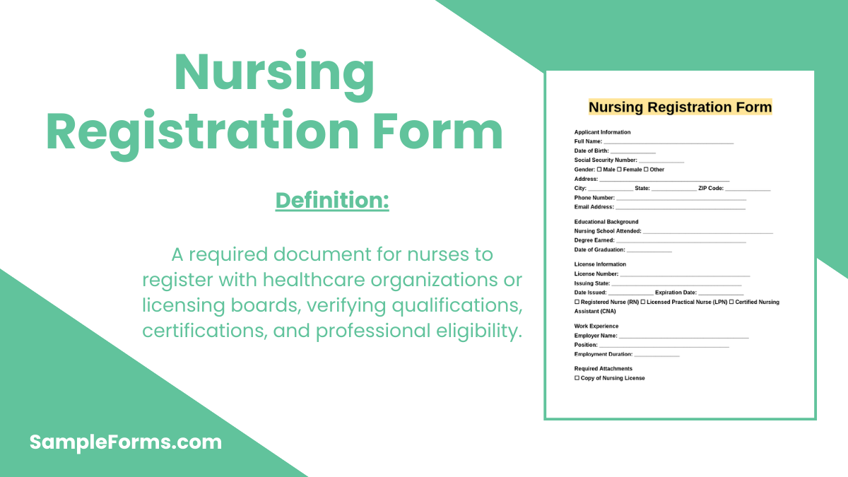 nursing registration form