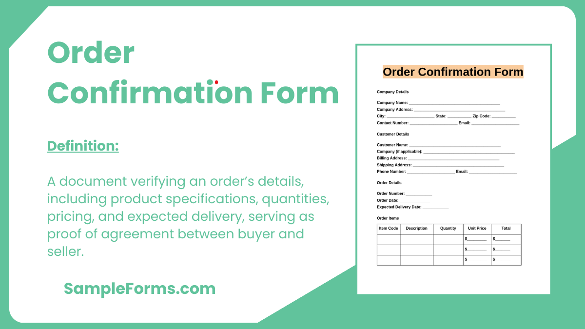 order confirmation form