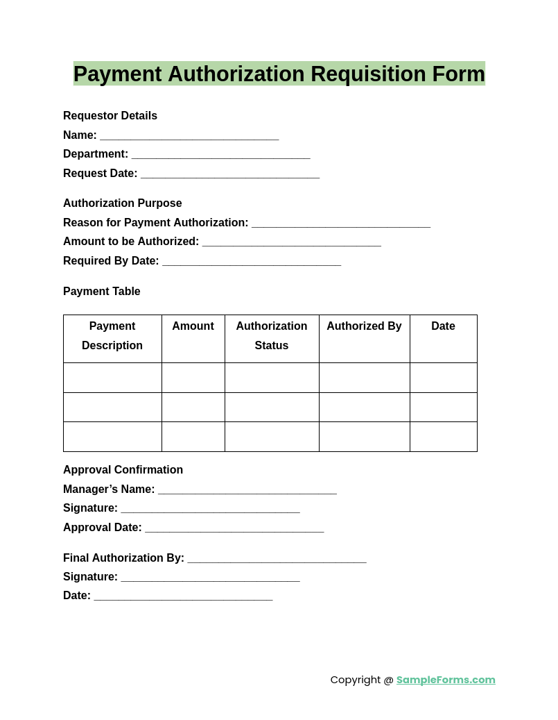 payment authorization requisition form