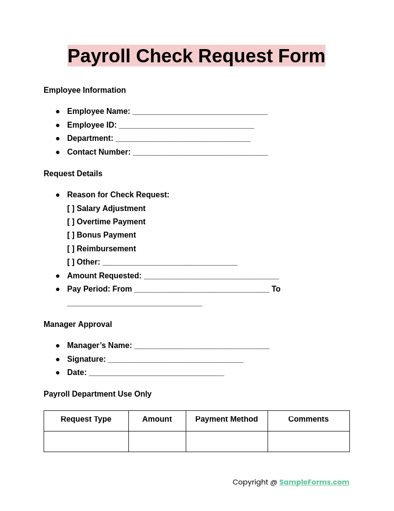 payroll check request form