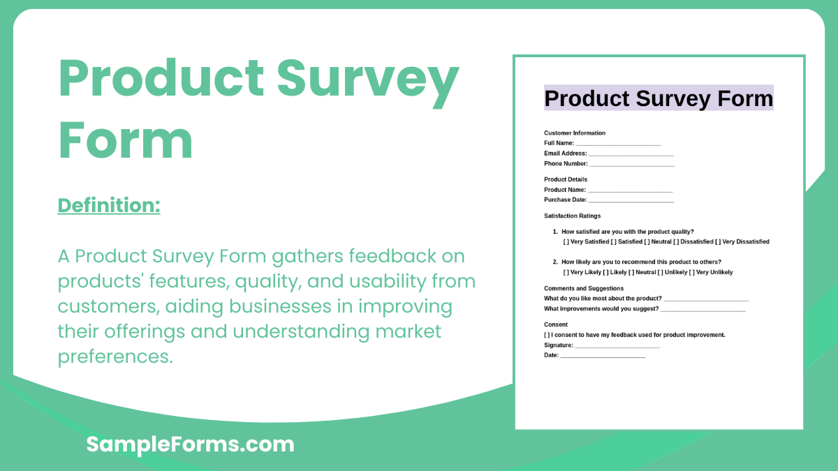 product survey form