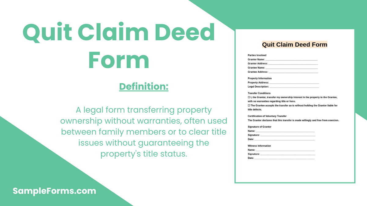 quit claim deed form