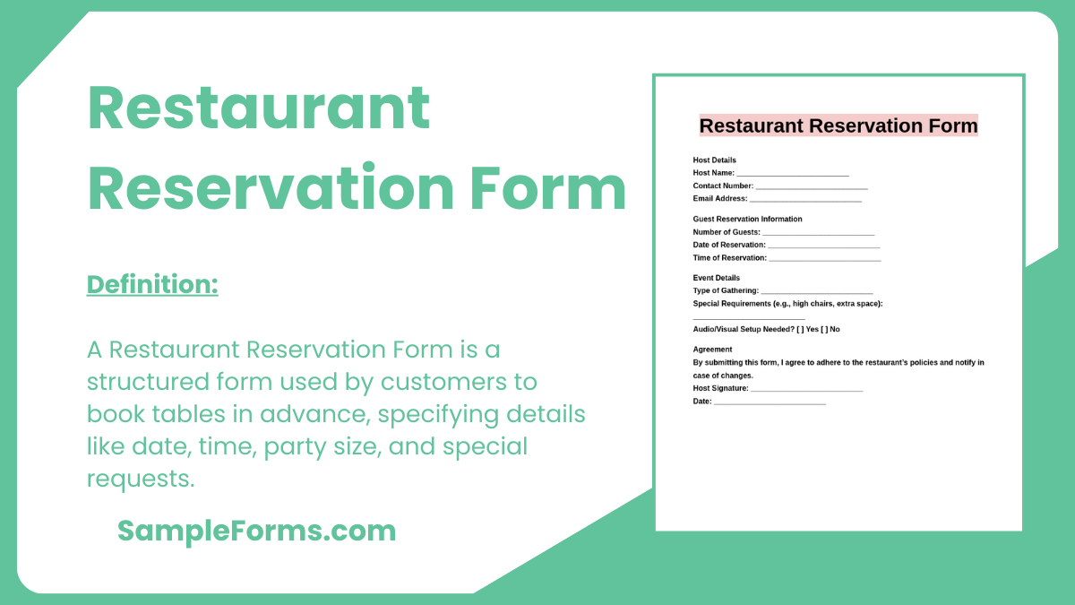 restaurant reservation form