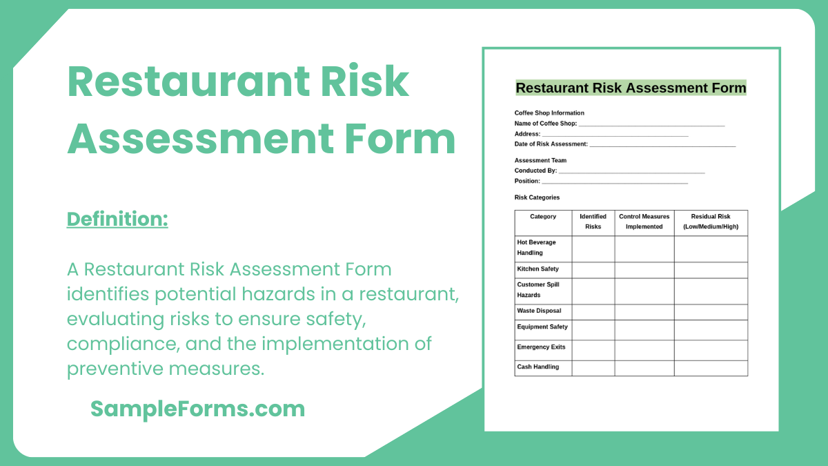 restaurant risk assessment form