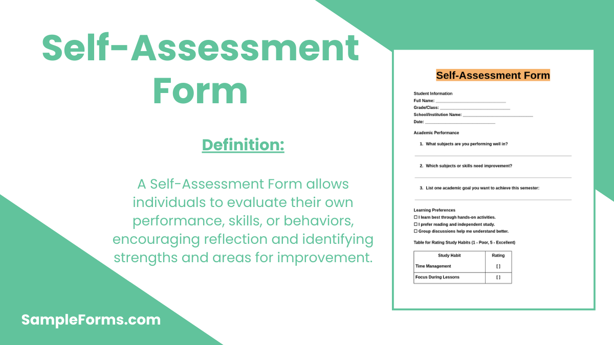 self assessment form