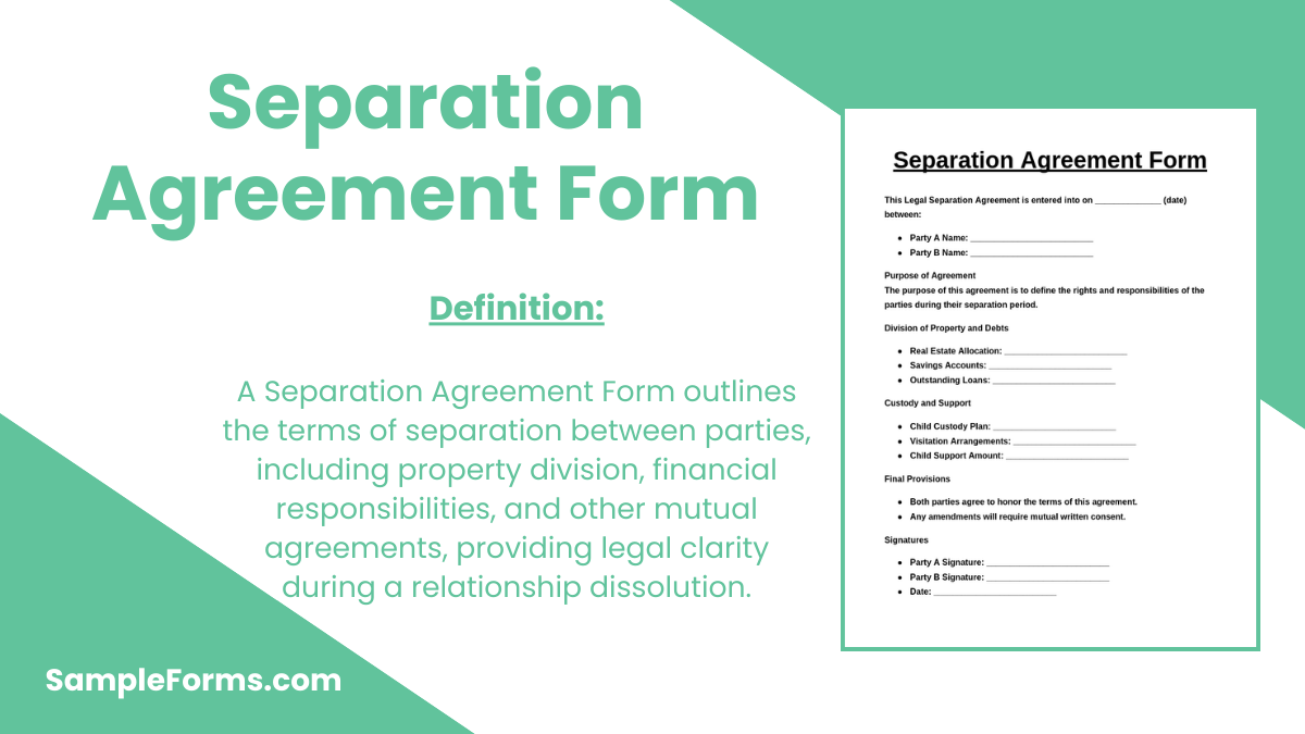 separation agreement form