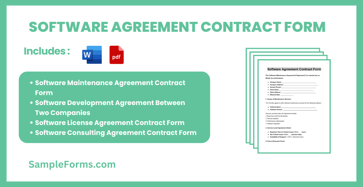 FREE 8+ Software Agreement Contract Form Samples, PDF, MS Word, Google Docs