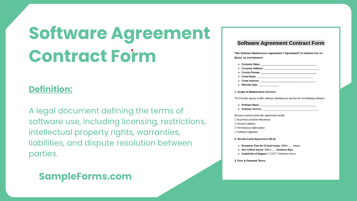 software agreement contract form