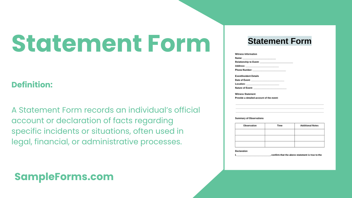 statement form