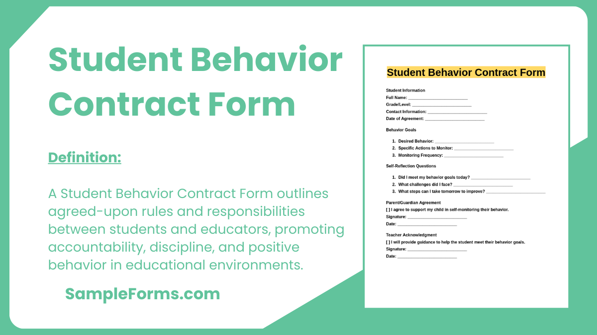 student behavior contract form