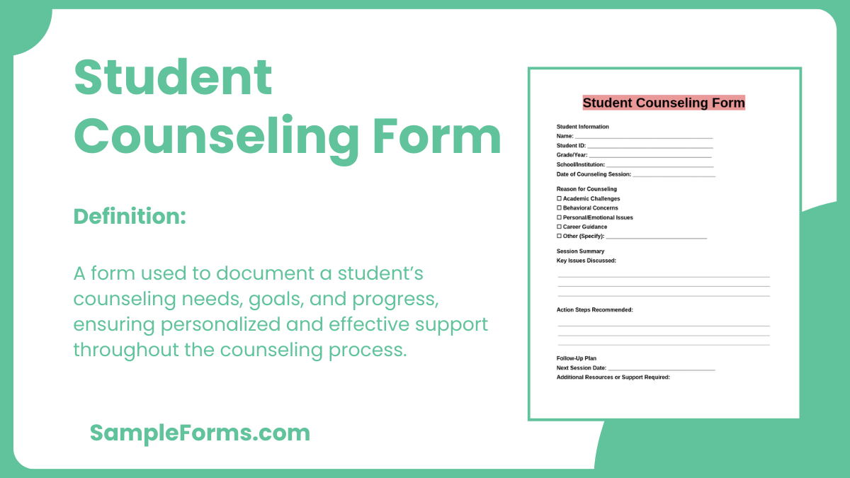 student counseling form