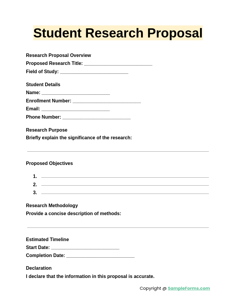 student research proposal