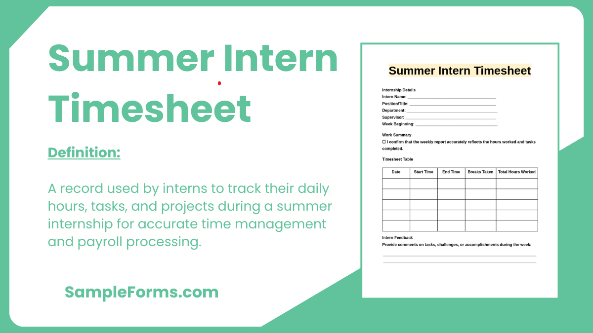 summer intern timesheet