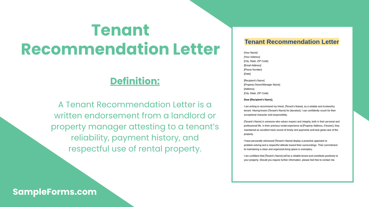 tenant recommendation letter