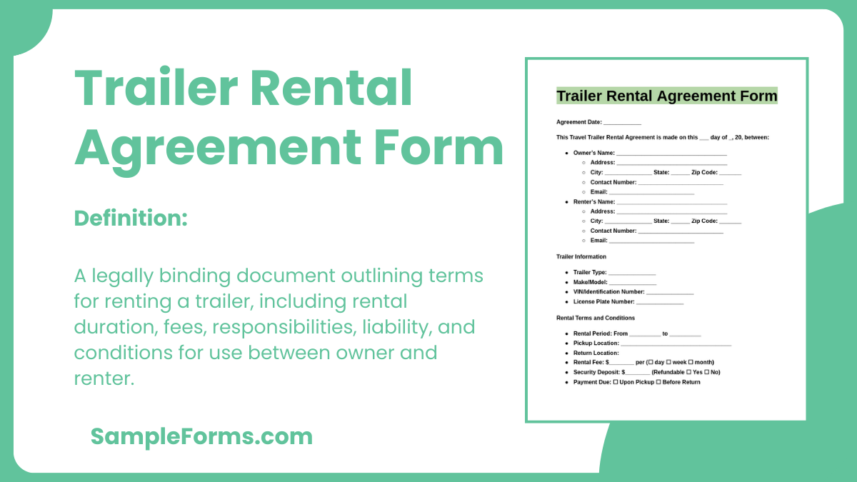 trailer rental agreement form