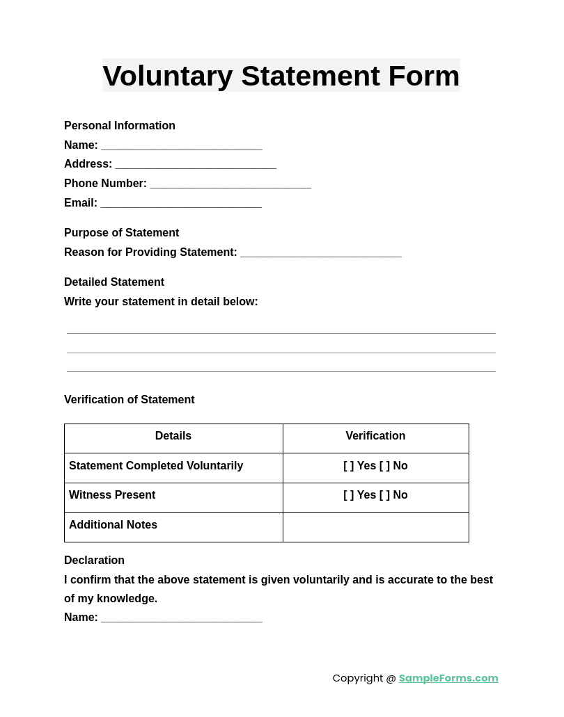 voluntary statement form