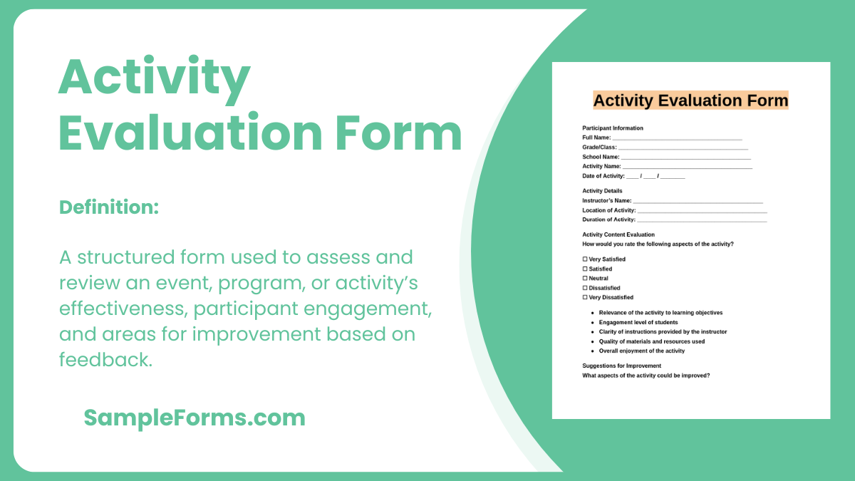 activity evaluation form