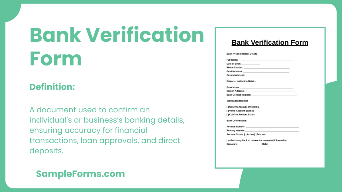 bank verification form