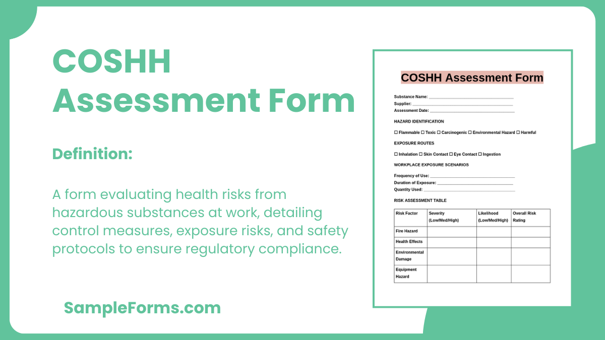 coshh assessment form