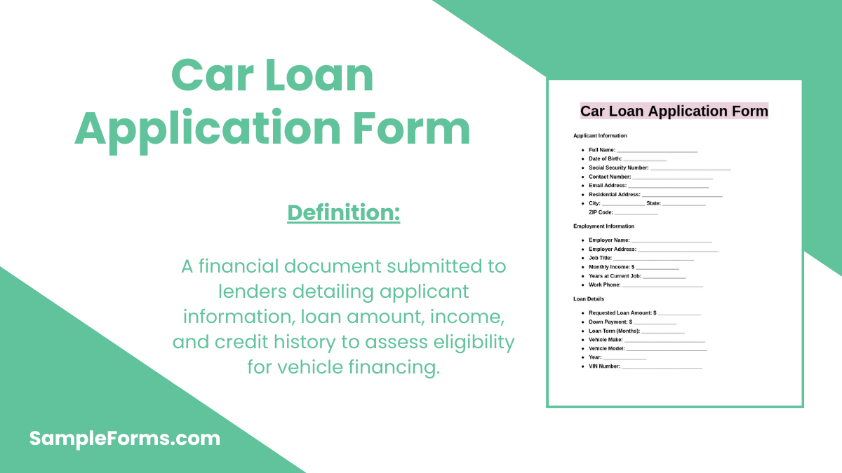 car loan application form