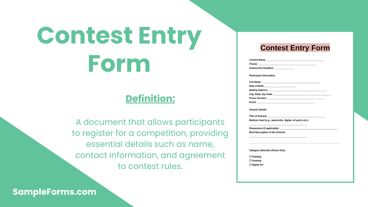 contest entry form