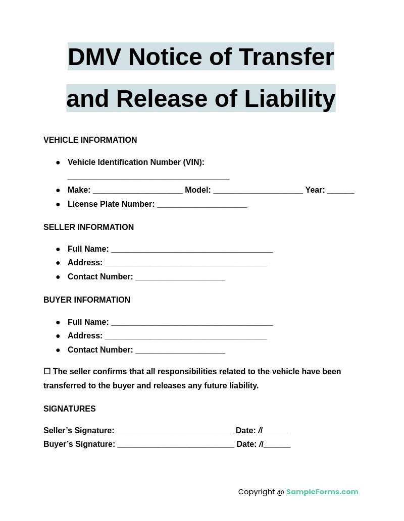 dmv notice of transfer and release of liability