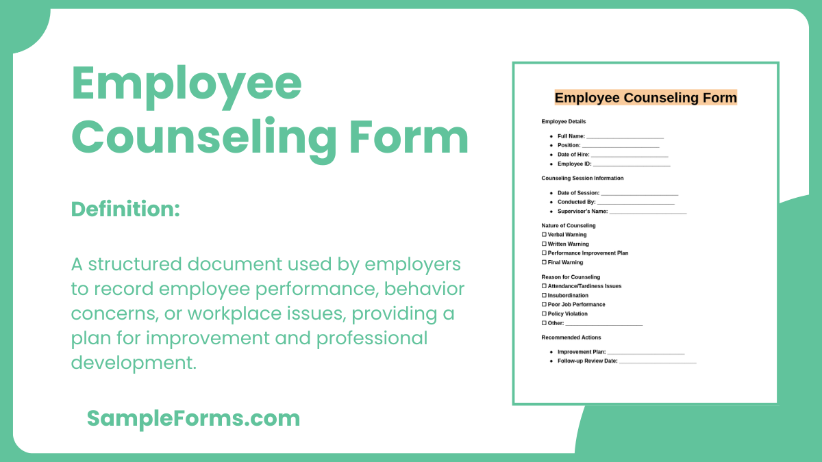 employee counseling form