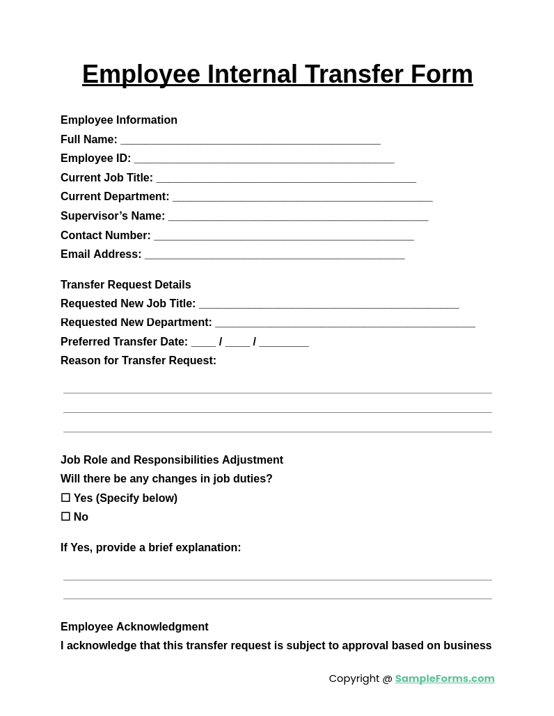 employee internal transfer form