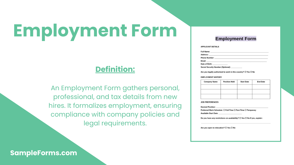 employment form