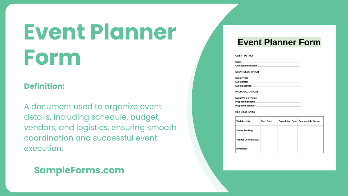 event planner form