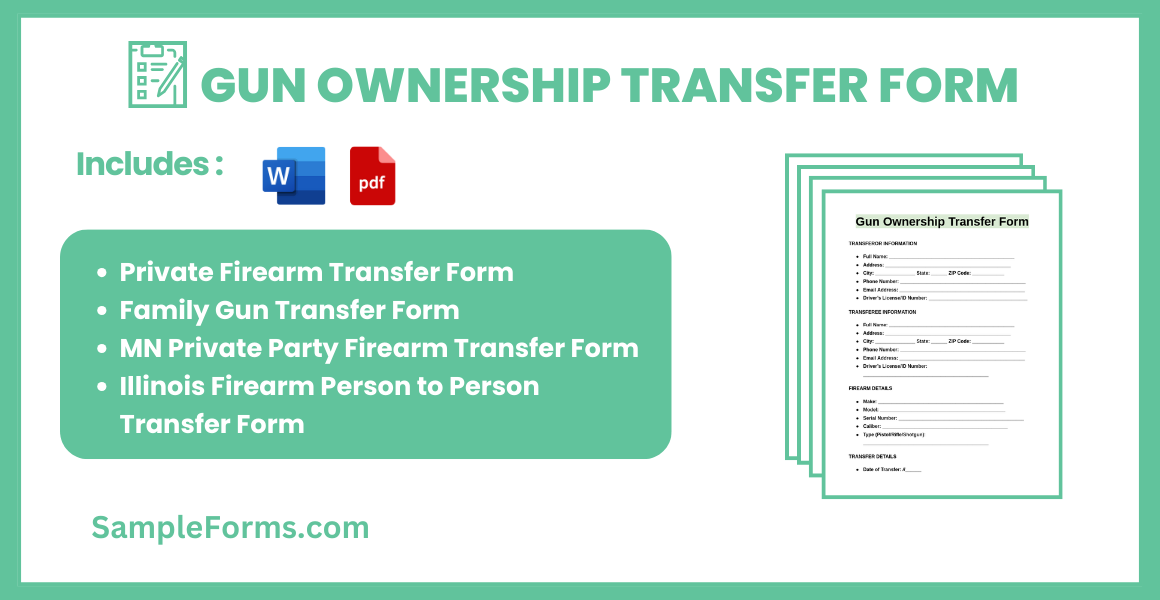 FREE 12 Gun Ownership Transfer Form Samples PDF MS Word Google Docs
