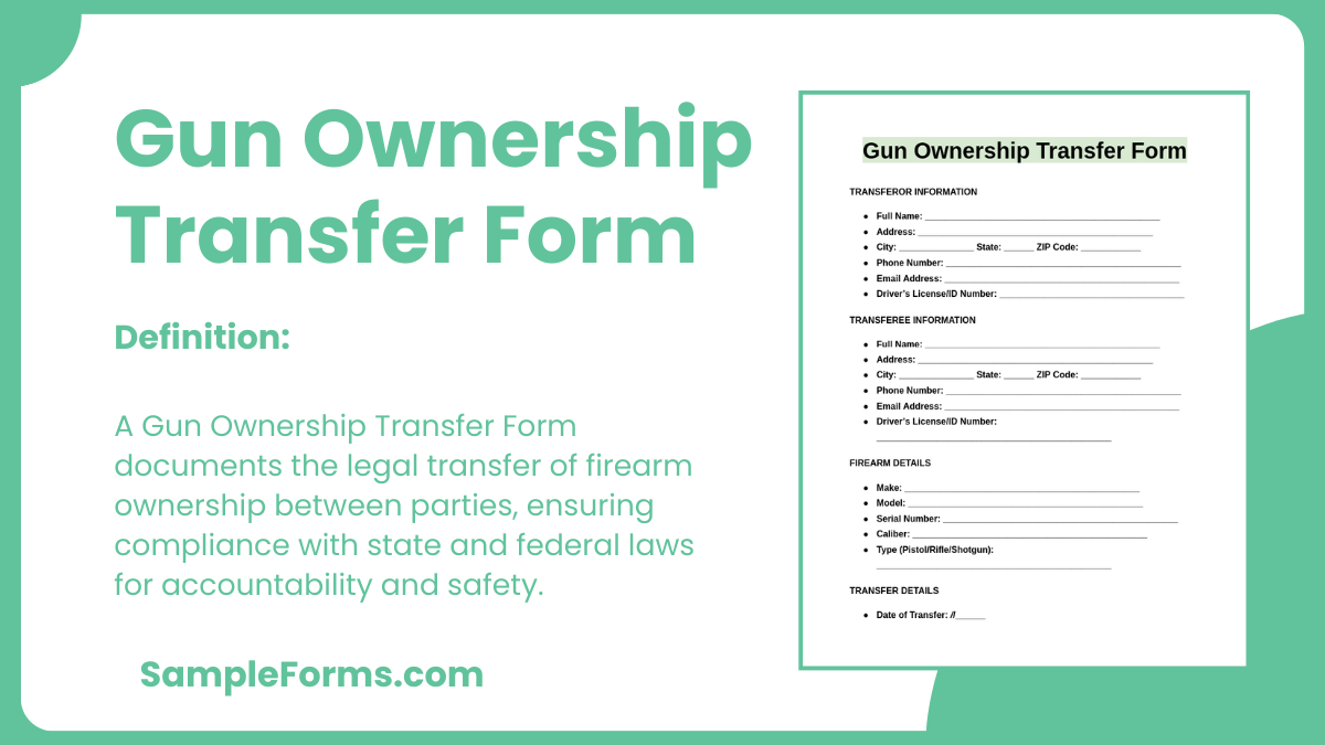 FREE 12 Gun Ownership Transfer Form Samples PDF MS Word Google Docs