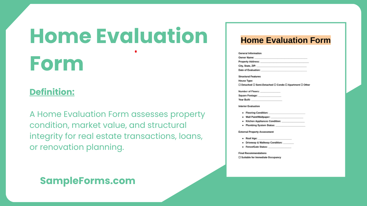 home evaluation form