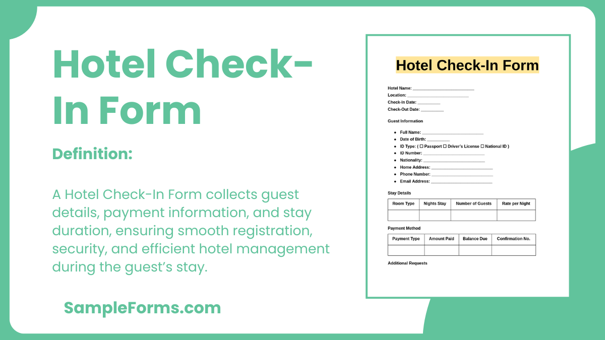 hotel check in form