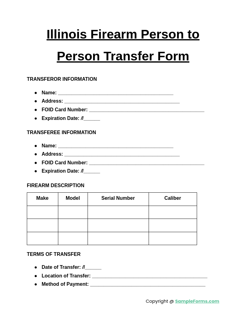 illinois firearm person to person transfer form