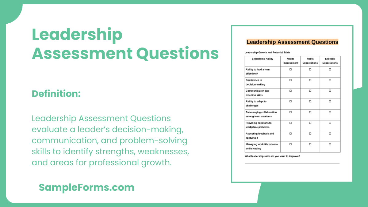 leadership assessment questions