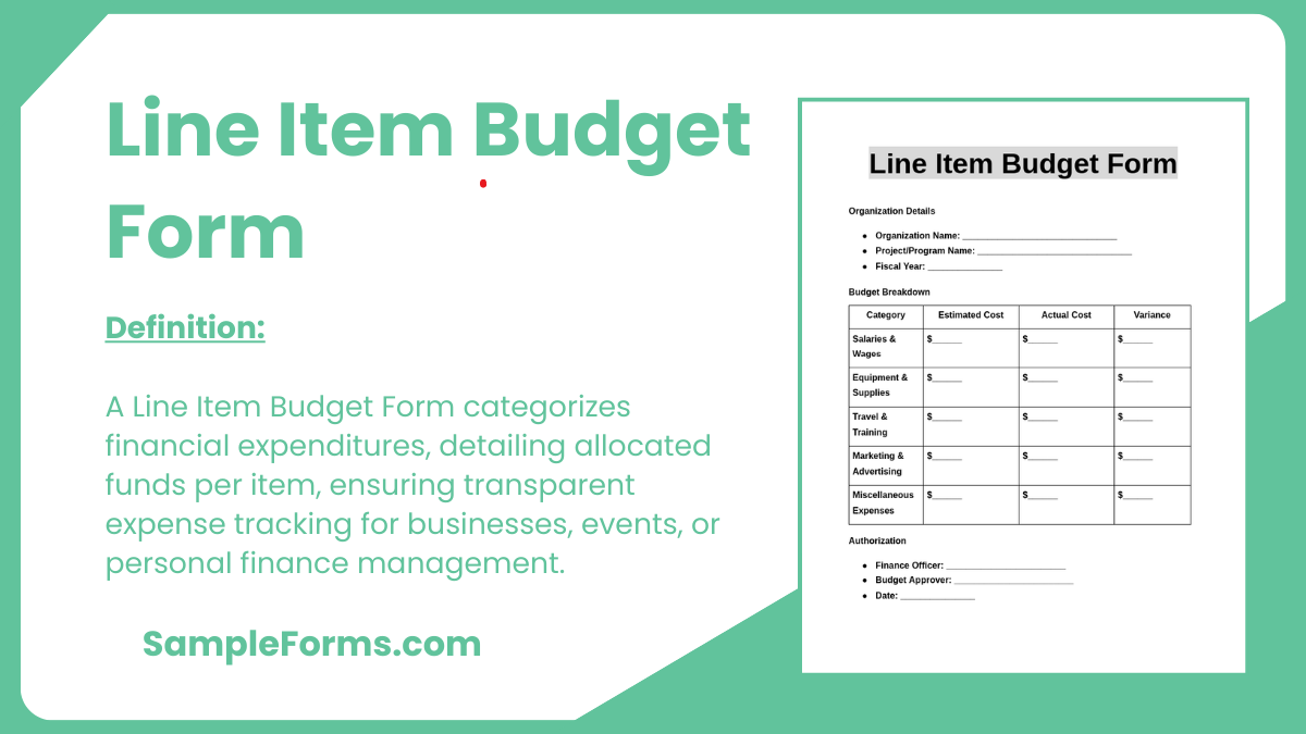 line item budget form