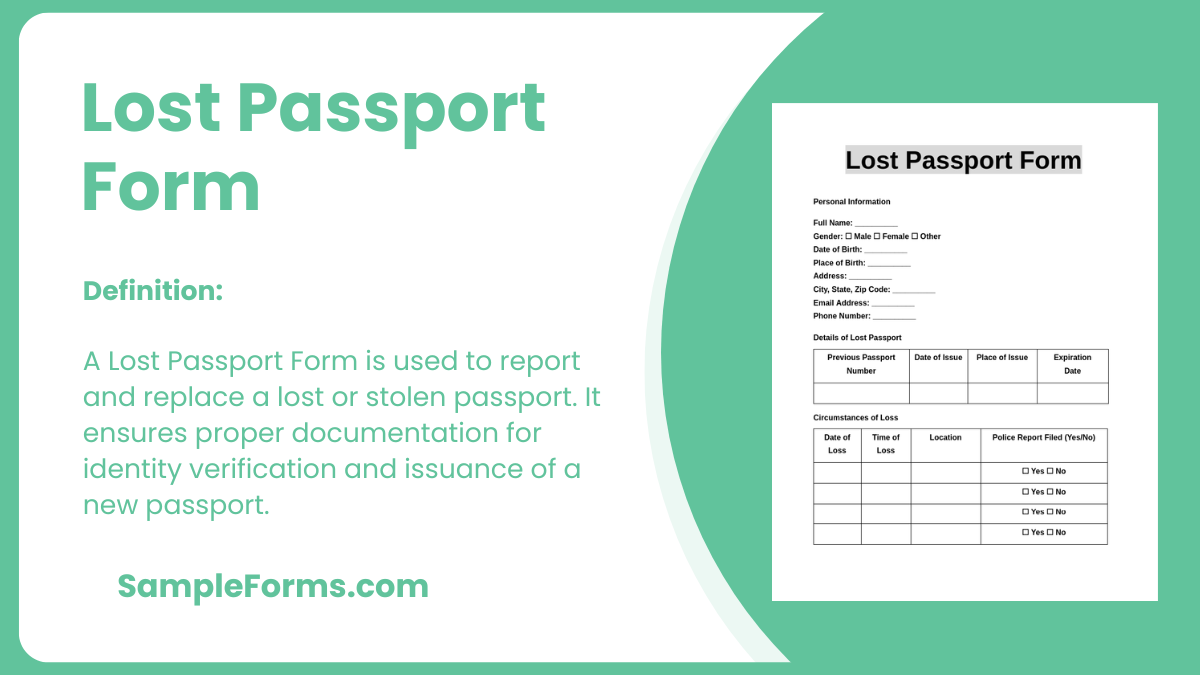 lost passport form