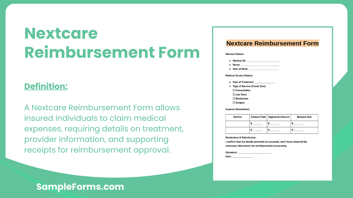 nextcare reimbursement form