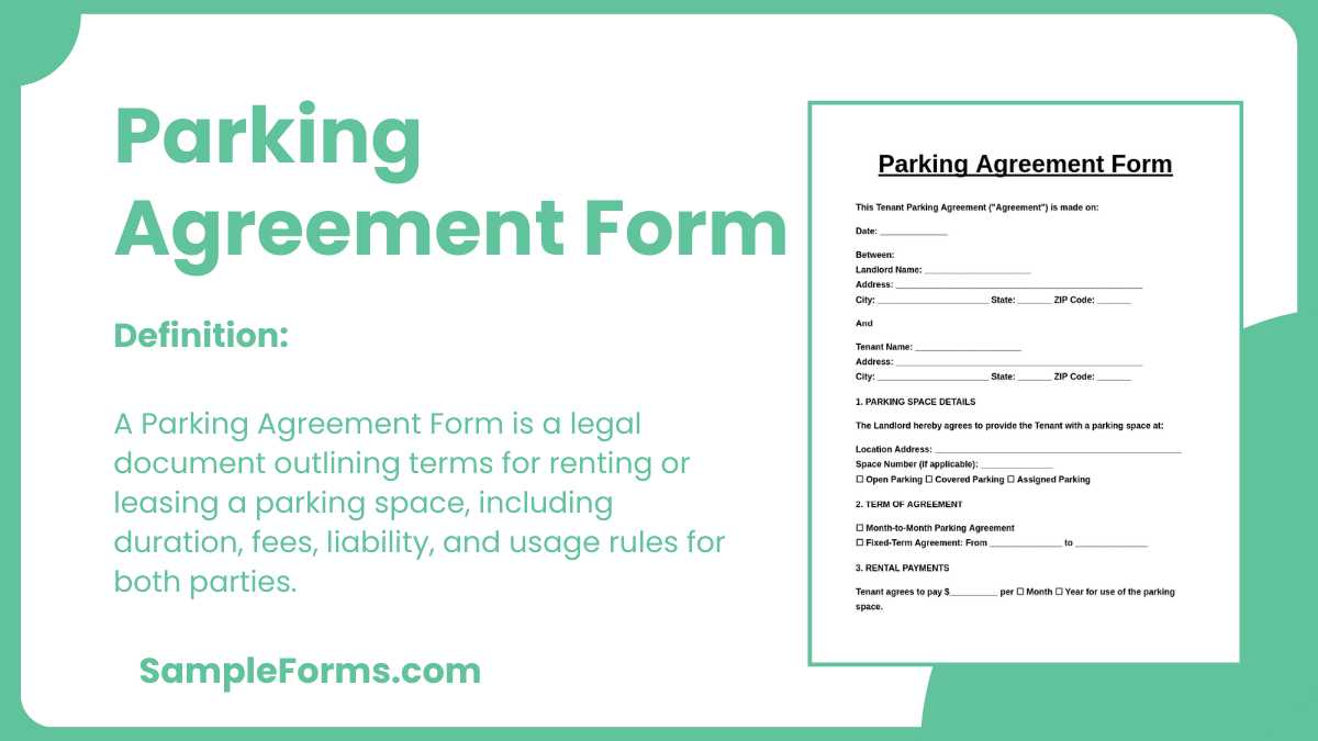 parking agreement form