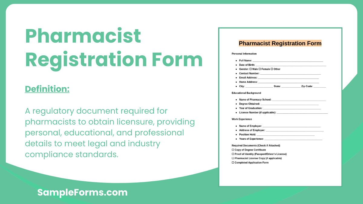 pharmacist registration form