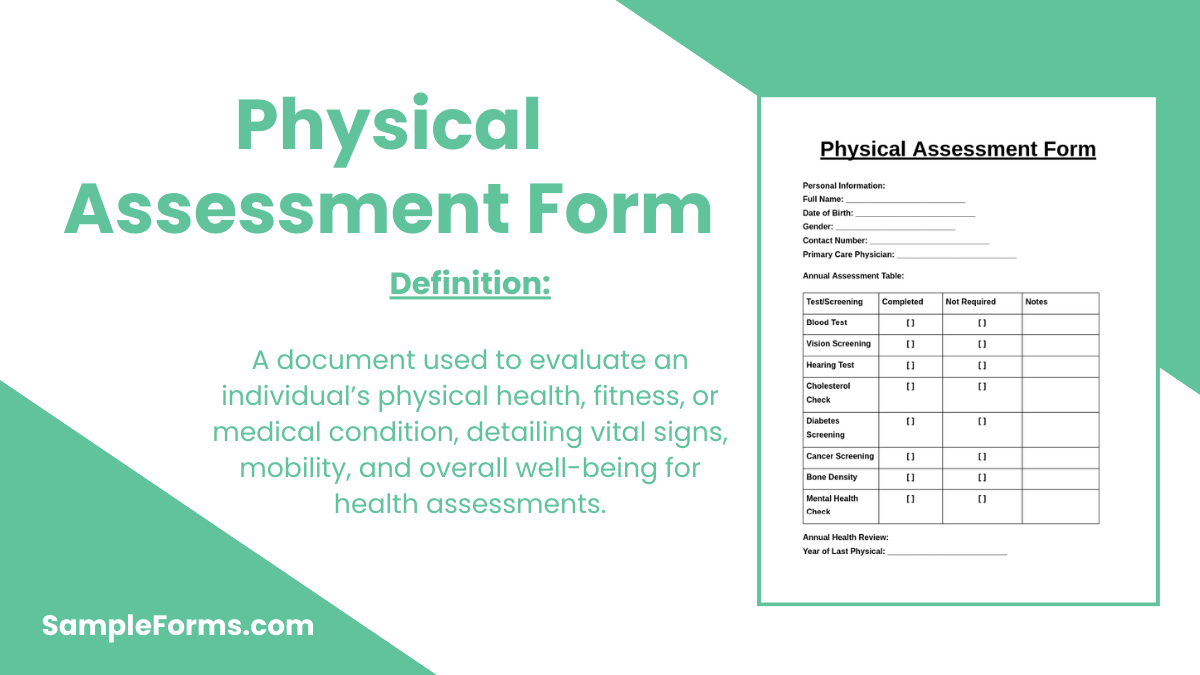 physical assessment form