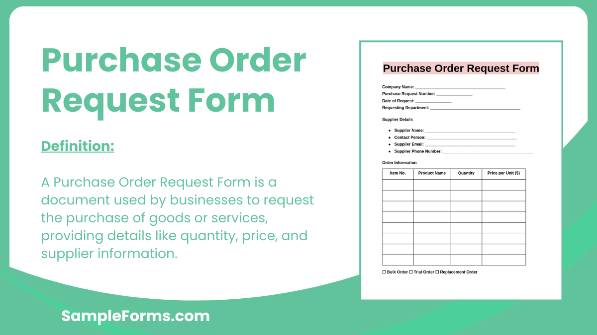 purchase order request form