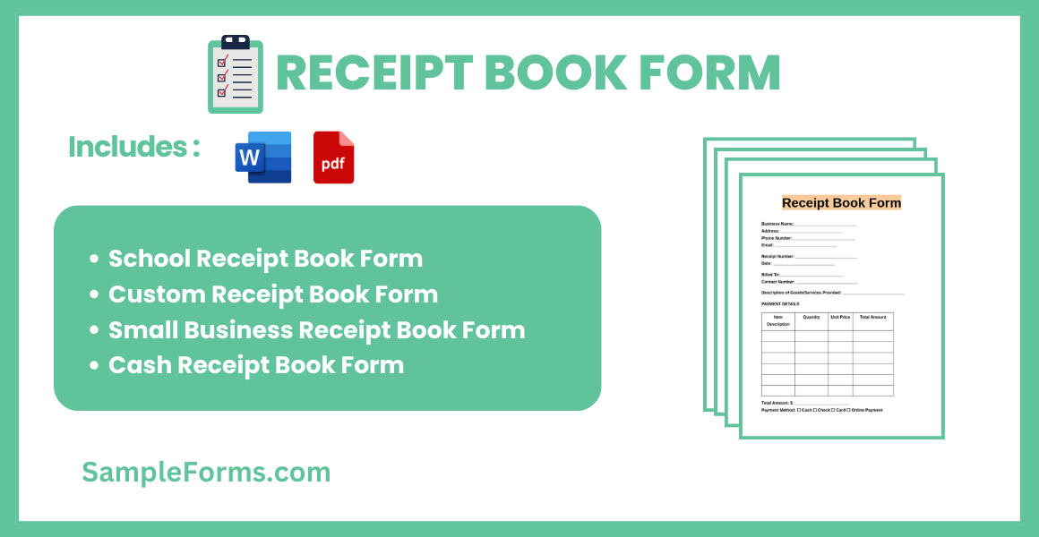 Copy Book Form Sample FREE 9+ Receipt Book Form Samples, PDF, MS Word, Google Docs