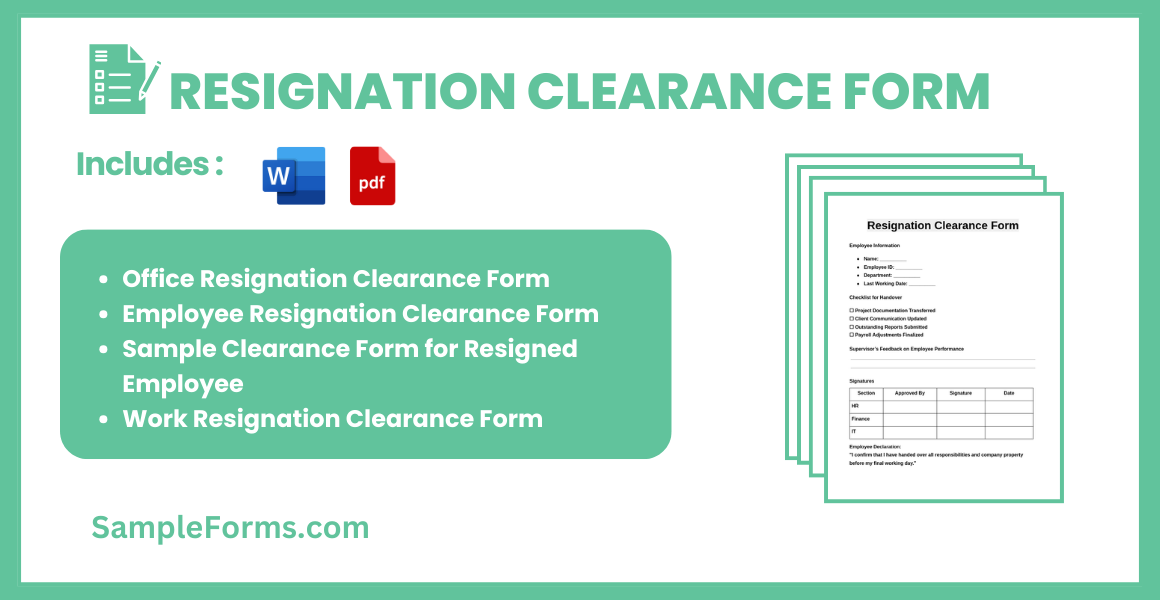 resignation clearance form bundle